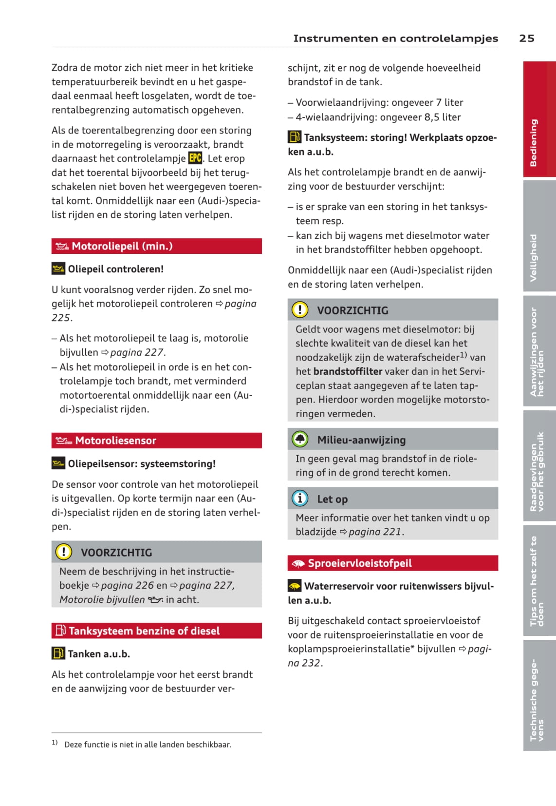 2013-2016 Audi A3/A3 Sportback/A3 Sportback g-tron/A3 Sportback e-tron/A3 Limousine/S3/S3 Sportback/S3 Limousine Owner's Manual | Dutch