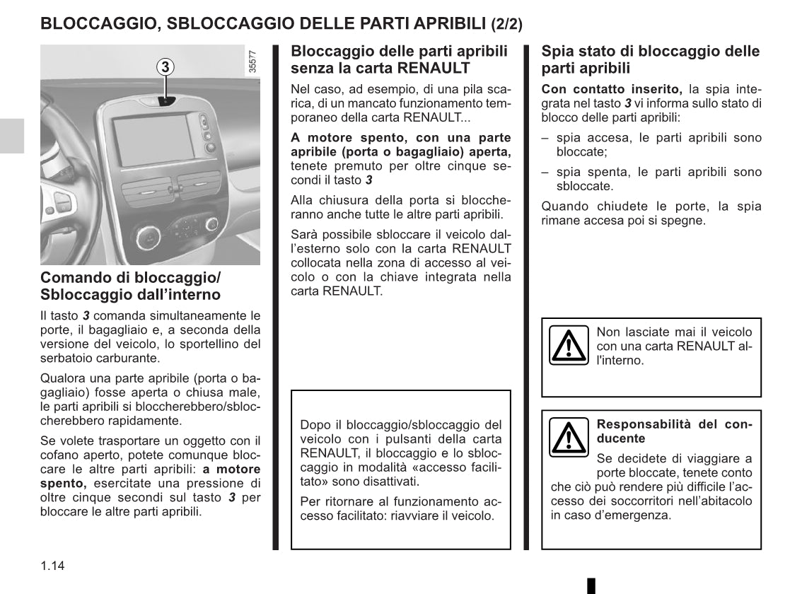 2012-2016 Renault Clio Manuel du propriétaire | Italien