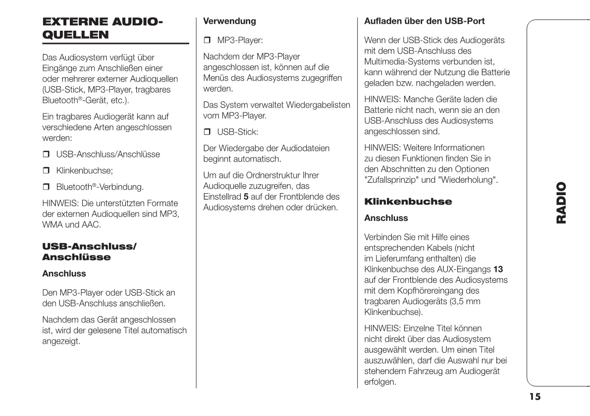 Fiat Talento navigation Bedienungsanleitung 2016 - 2022