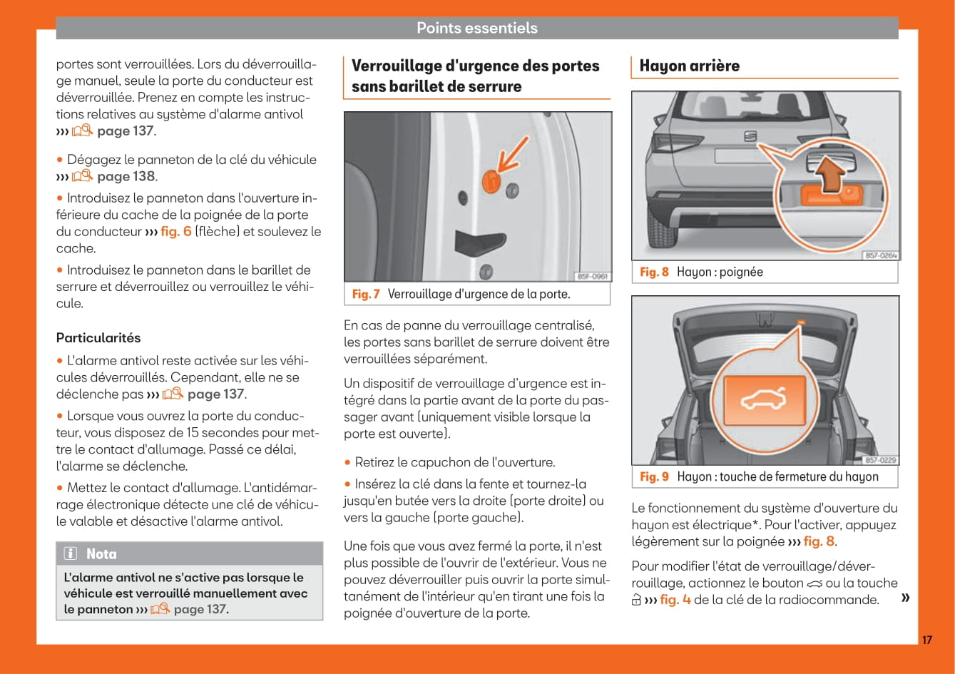 2018-2019 Seat Ateca Owner's Manual | French