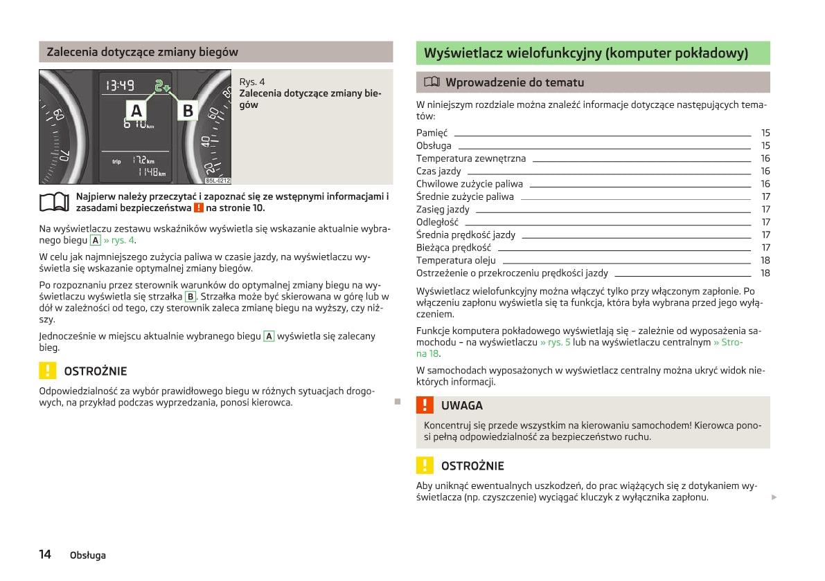 2012-2013 Skoda Yeti Owner's Manual | Polish