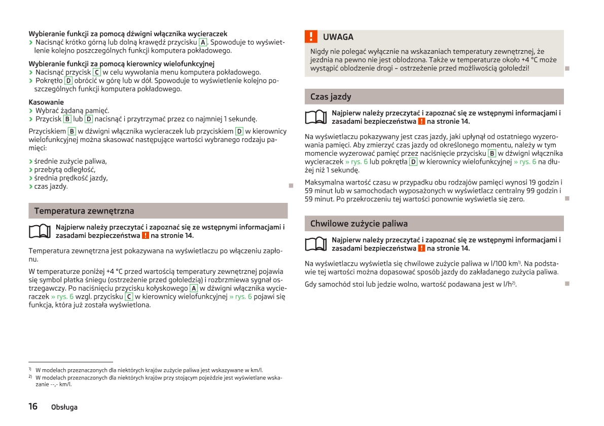 2012-2013 Skoda Yeti Owner's Manual | Polish