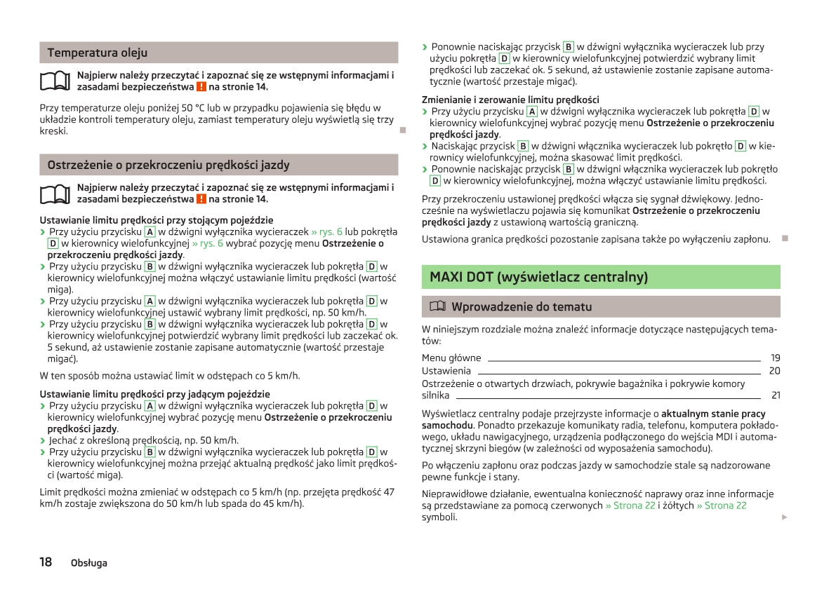 2012-2013 Skoda Yeti Owner's Manual | Polish