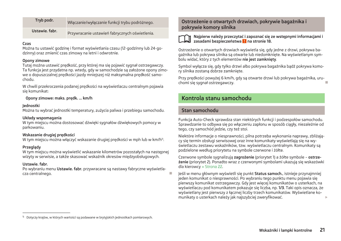 2012-2013 Skoda Yeti Owner's Manual | Polish