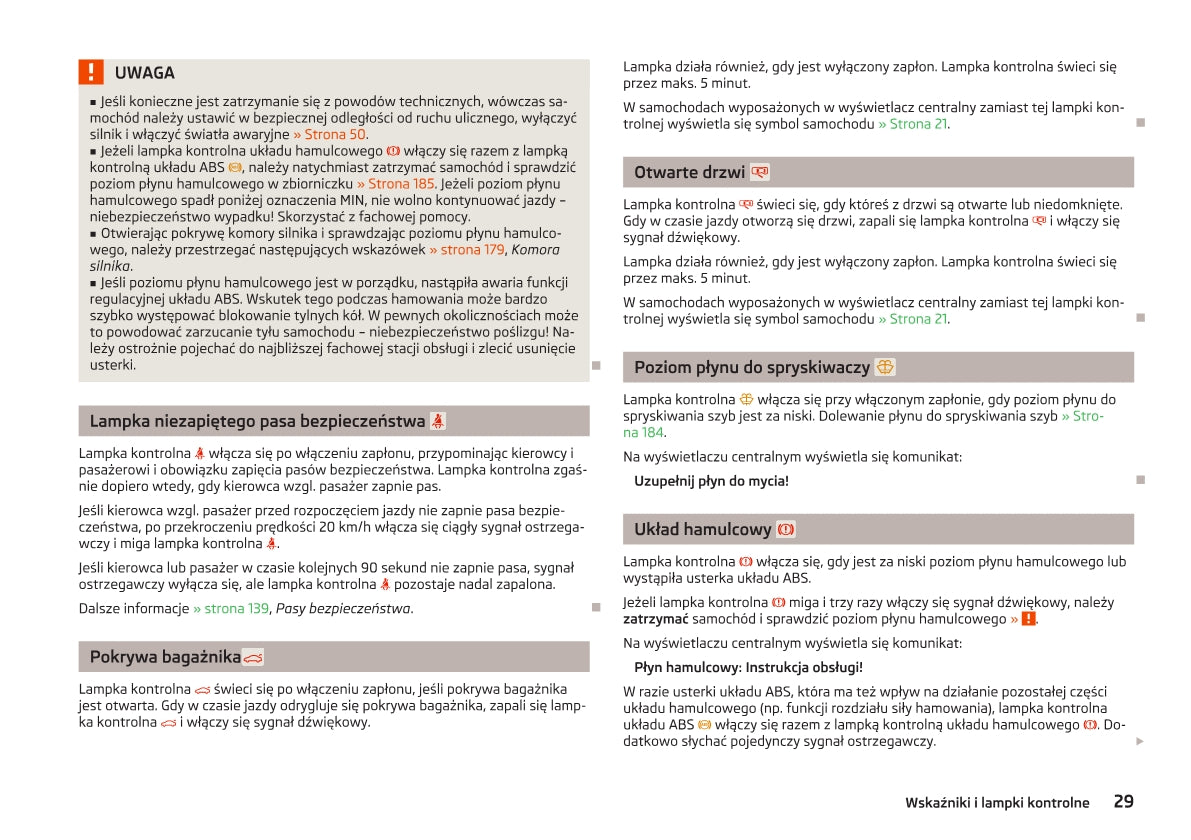 2012-2013 Skoda Yeti Owner's Manual | Polish