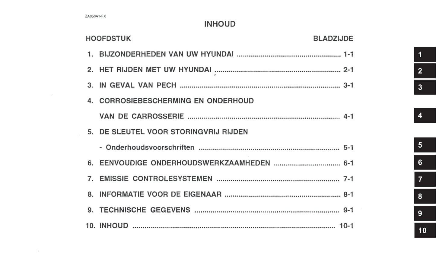 2001-2002 Hyundai Santa Fe Bedienungsanleitung | Niederländisch