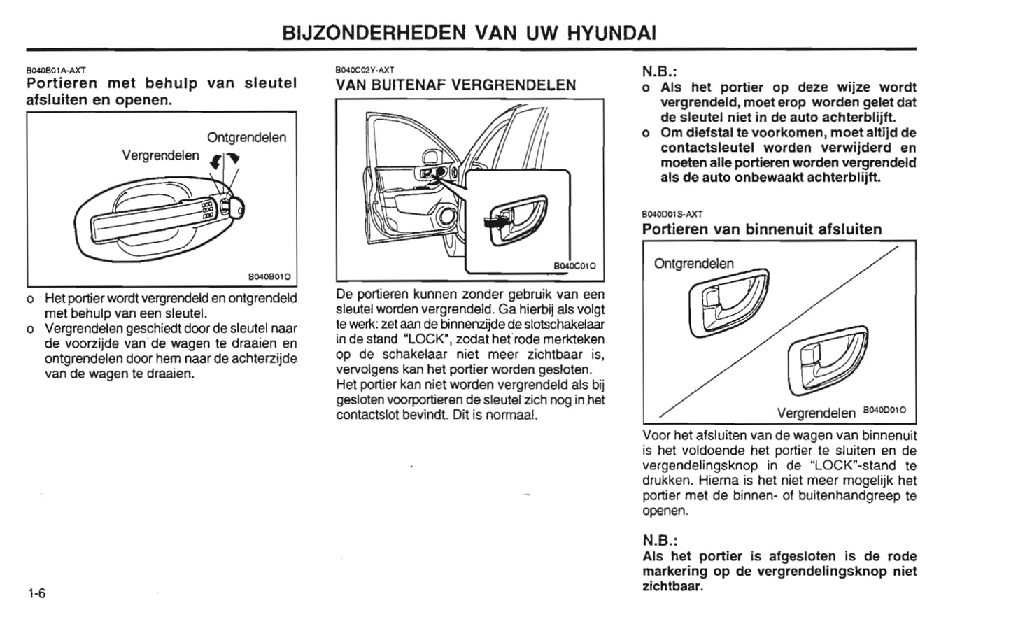 2001-2002 Hyundai Santa Fe Bedienungsanleitung | Niederländisch