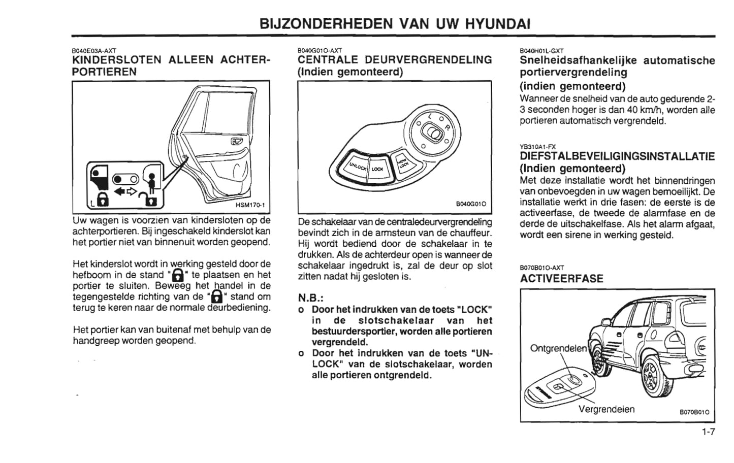 2001-2002 Hyundai Santa Fe Bedienungsanleitung | Niederländisch