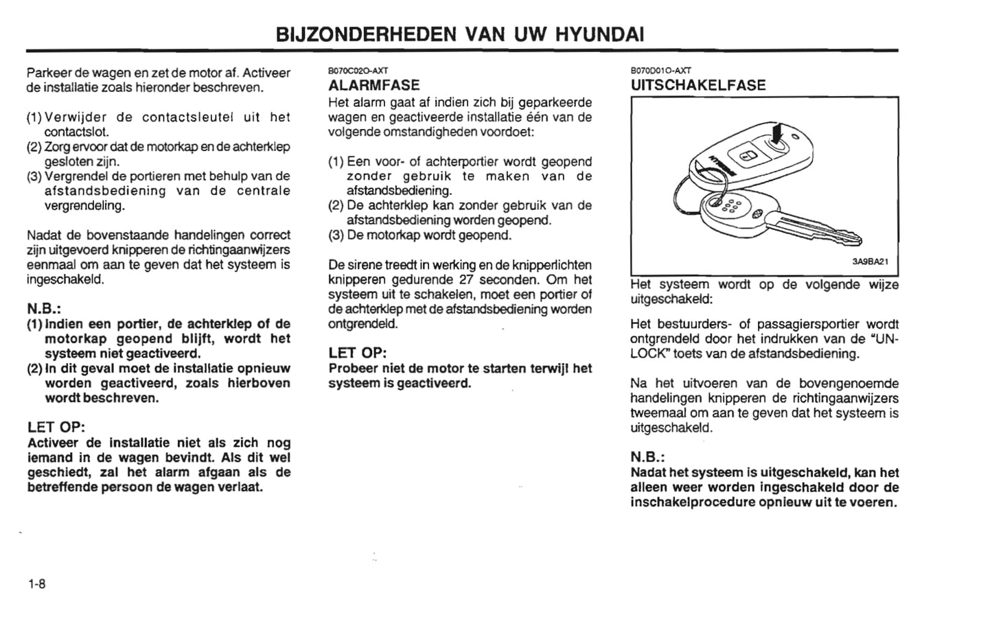 2001-2002 Hyundai Santa Fe Bedienungsanleitung | Niederländisch