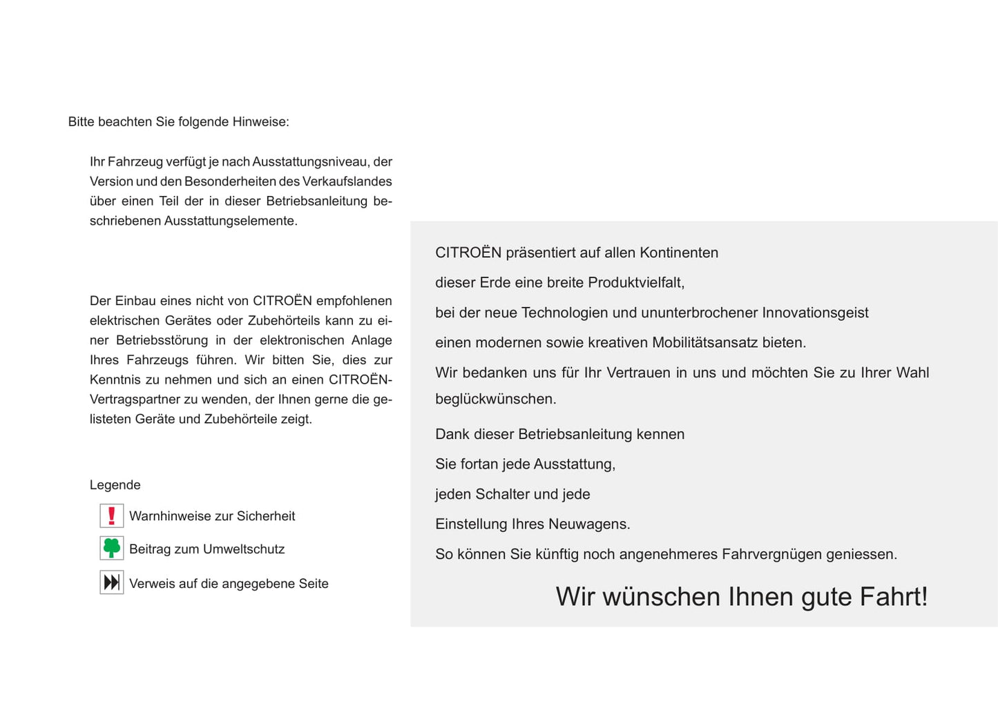 2011-2012 Citroën C5 Owner's Manual | German