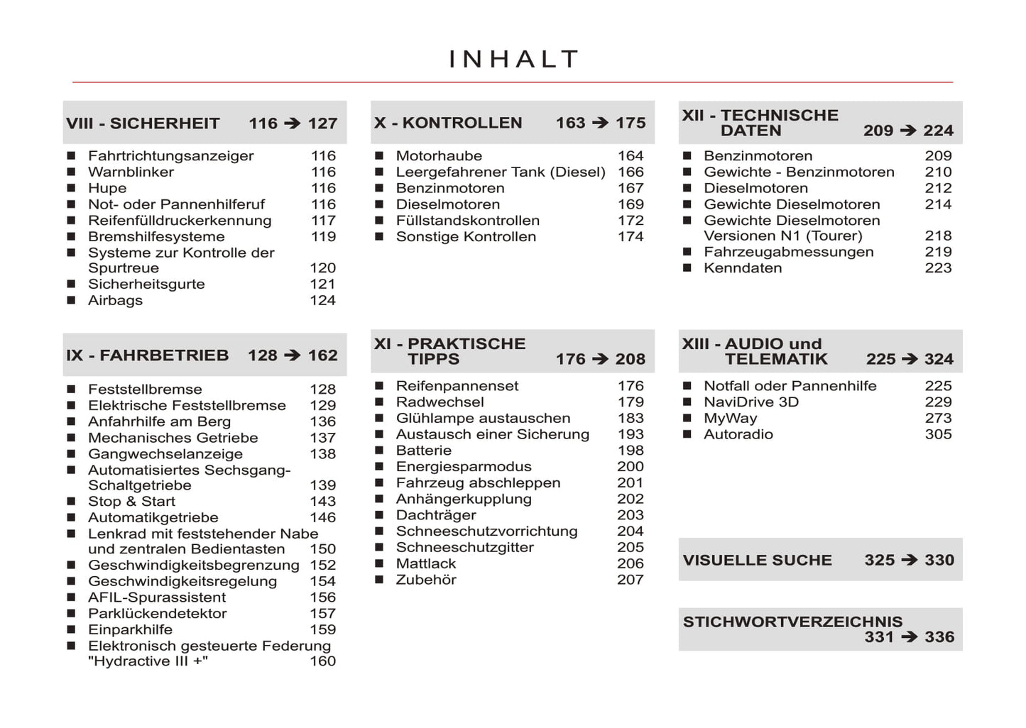 2011-2012 Citroën C5 Owner's Manual | German