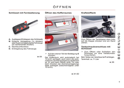 2011-2012 Citroën C5 Owner's Manual | German