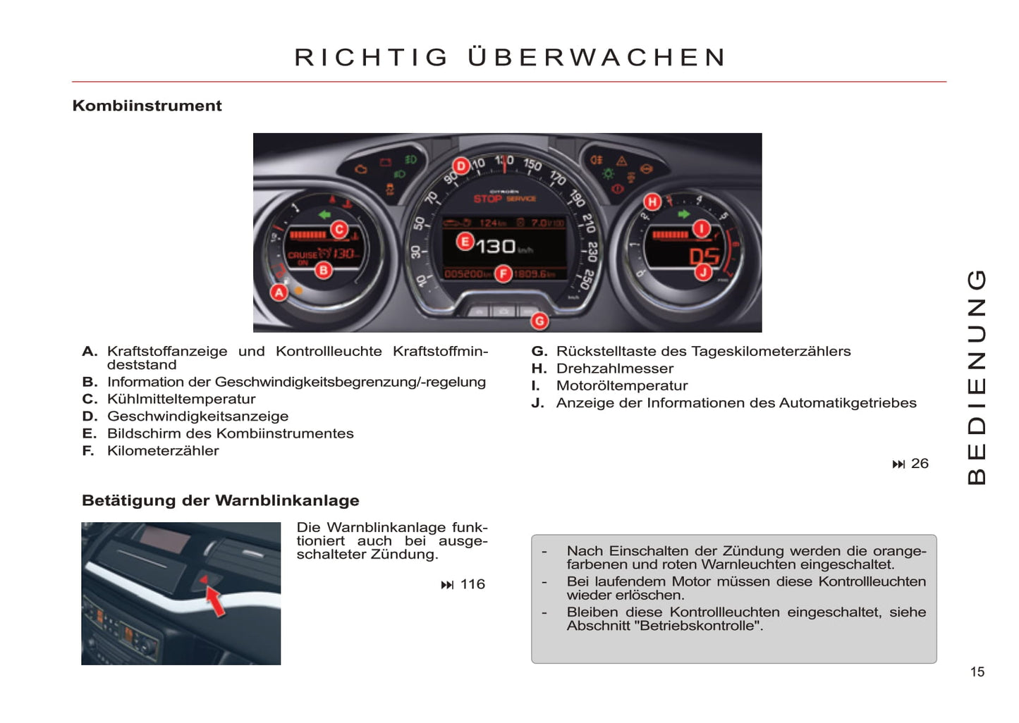 2011-2012 Citroën C5 Owner's Manual | German