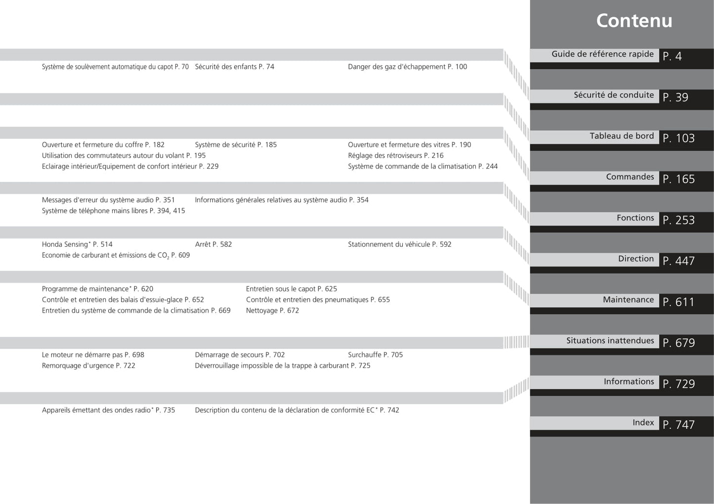 2017-2018 Honda Civic Sedan Owner's Manual | French