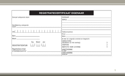 2017-2018 Jeep Wrangler Owner's Manual | Dutch