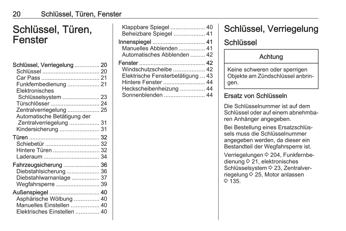 2016 Opel Vivaro Owner's Manual | German