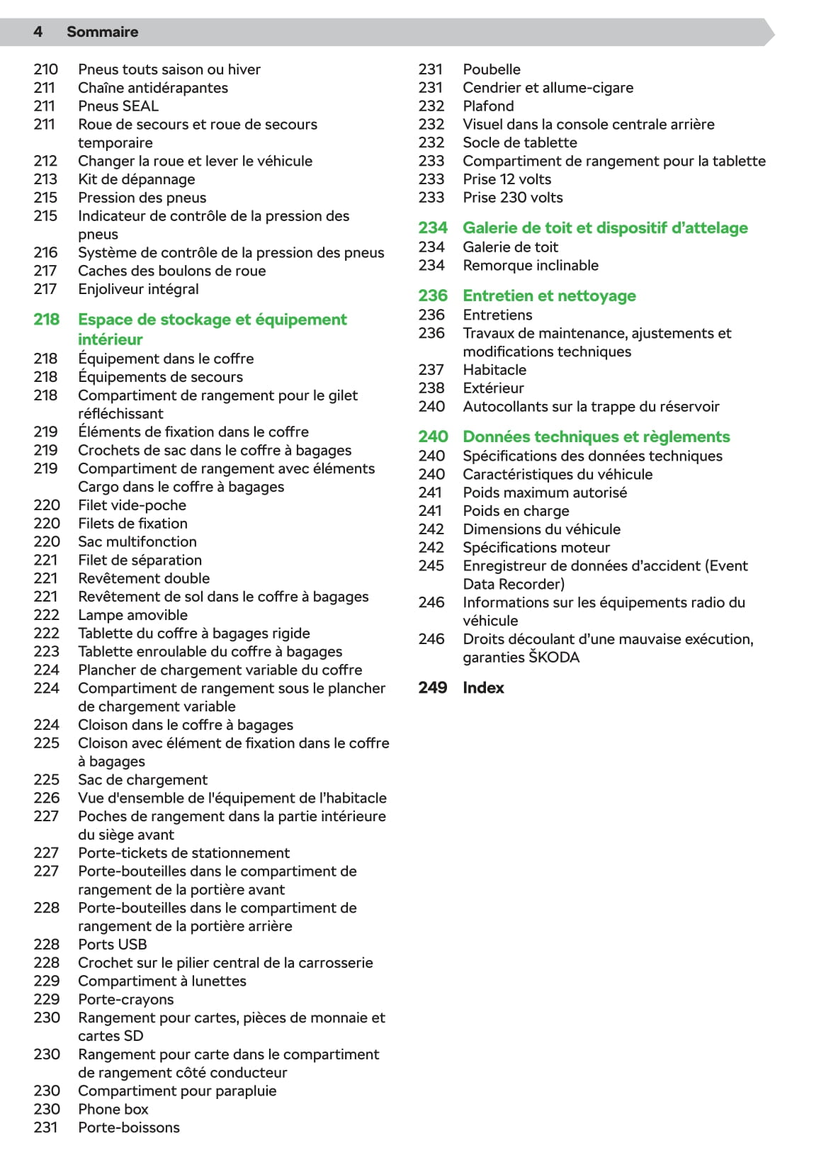 2019-2020 Skoda Superb Owner's Manual | French