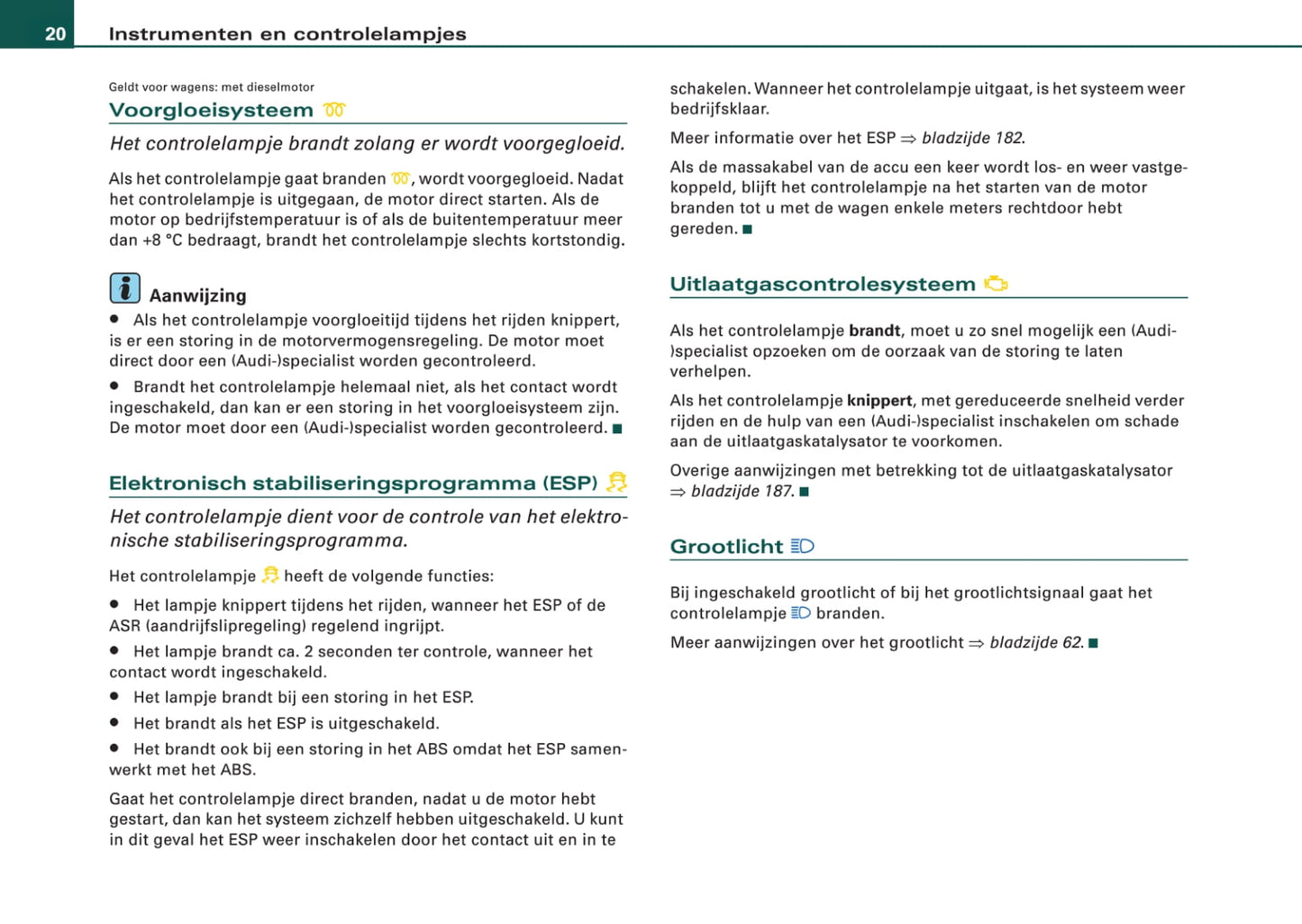 2004-2008 Audi A3 Gebruikershandleiding | Nederlands