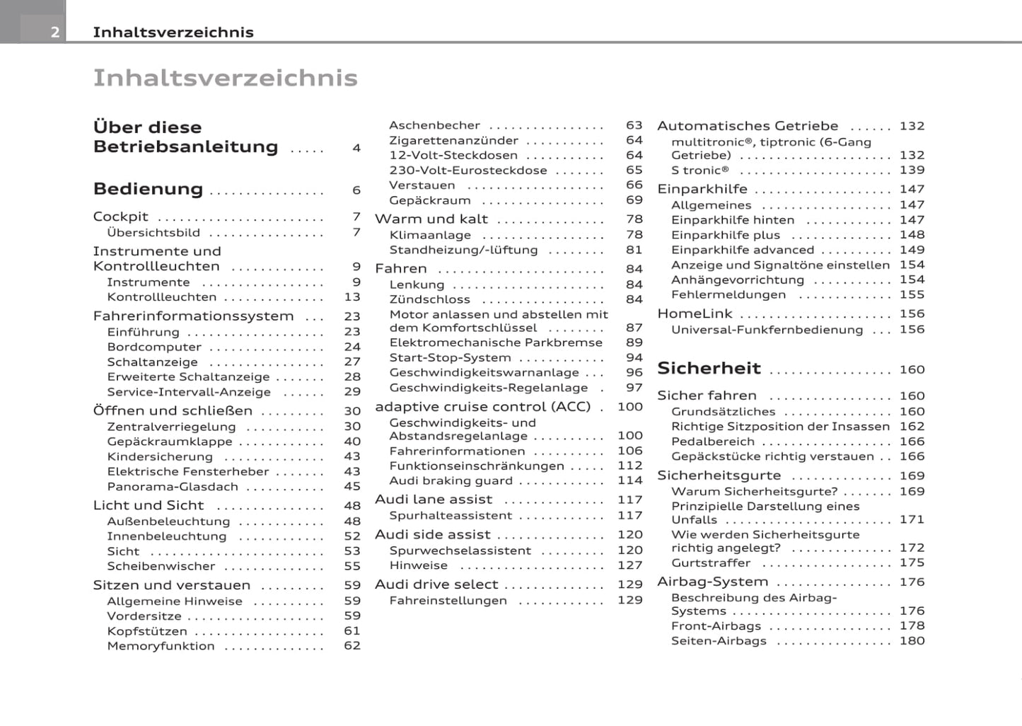 2007-2011 Audi A4 Gebruikershandleiding | Duits