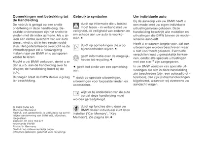 2000-2001 BMW 5 Series Bedienungsanleitung | Niederländisch