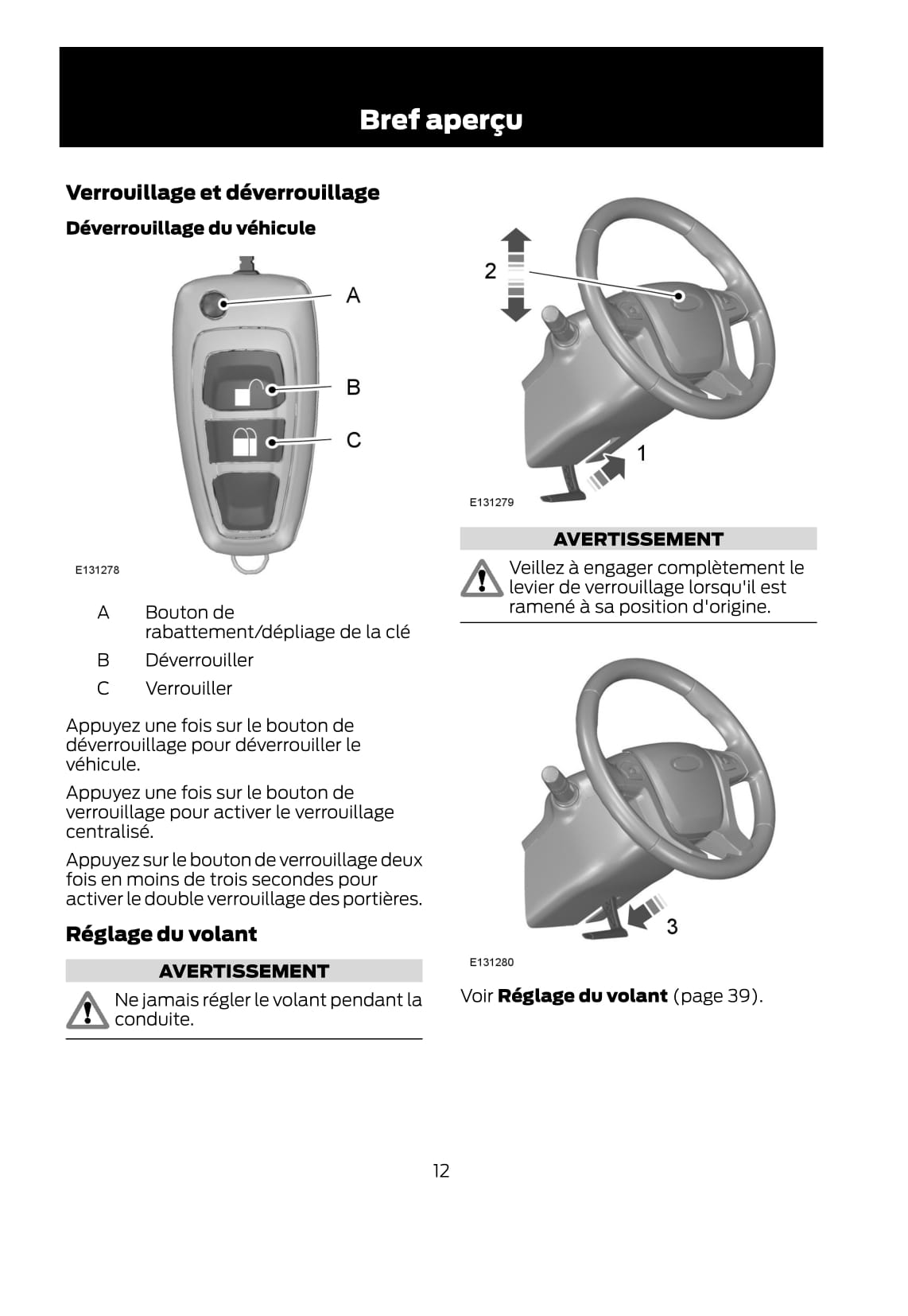 2012 Ford Ranger Bedienungsanleitung | Französisch