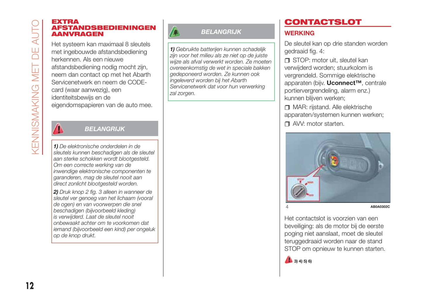 2016-2017 Abarth 500 Gebruikershandleiding | Nederlands