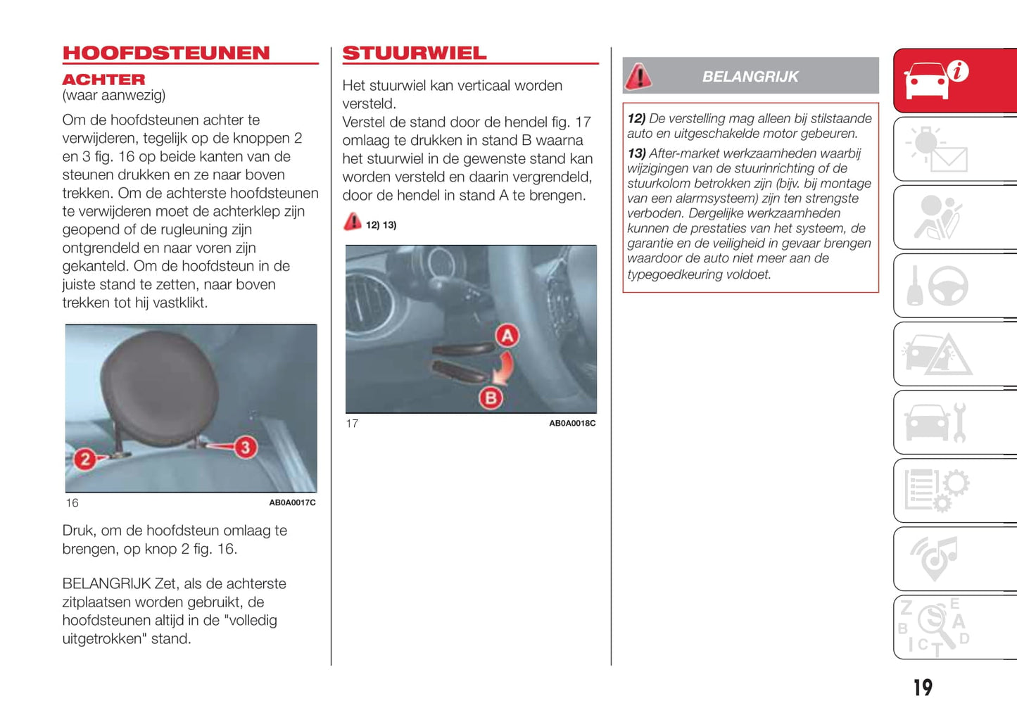 2016-2017 Abarth 500 Gebruikershandleiding | Nederlands