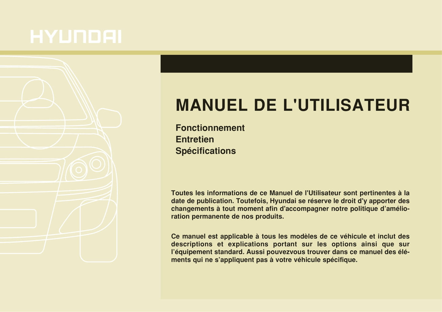 2014-2015 Hyundai i10 Gebruikershandleiding | Frans