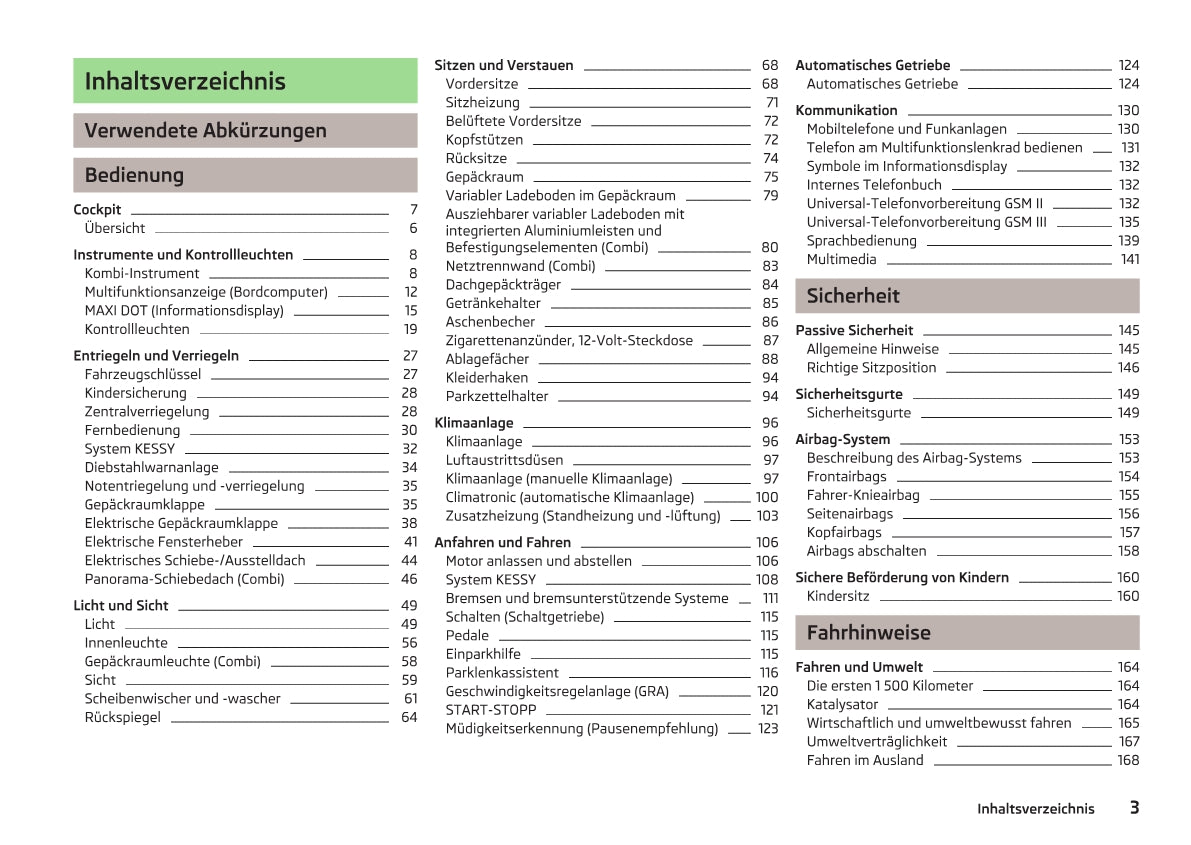 2008-2013 Skoda Superb Bedienungsanleitung | Deutsch