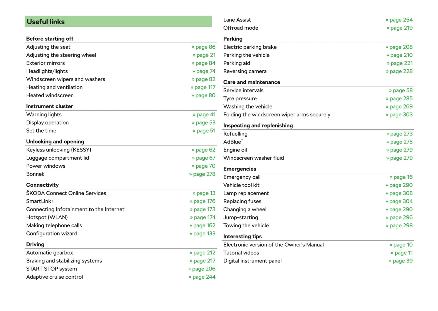 2018-2019 Skoda Kodiaq Owner's Manual | English