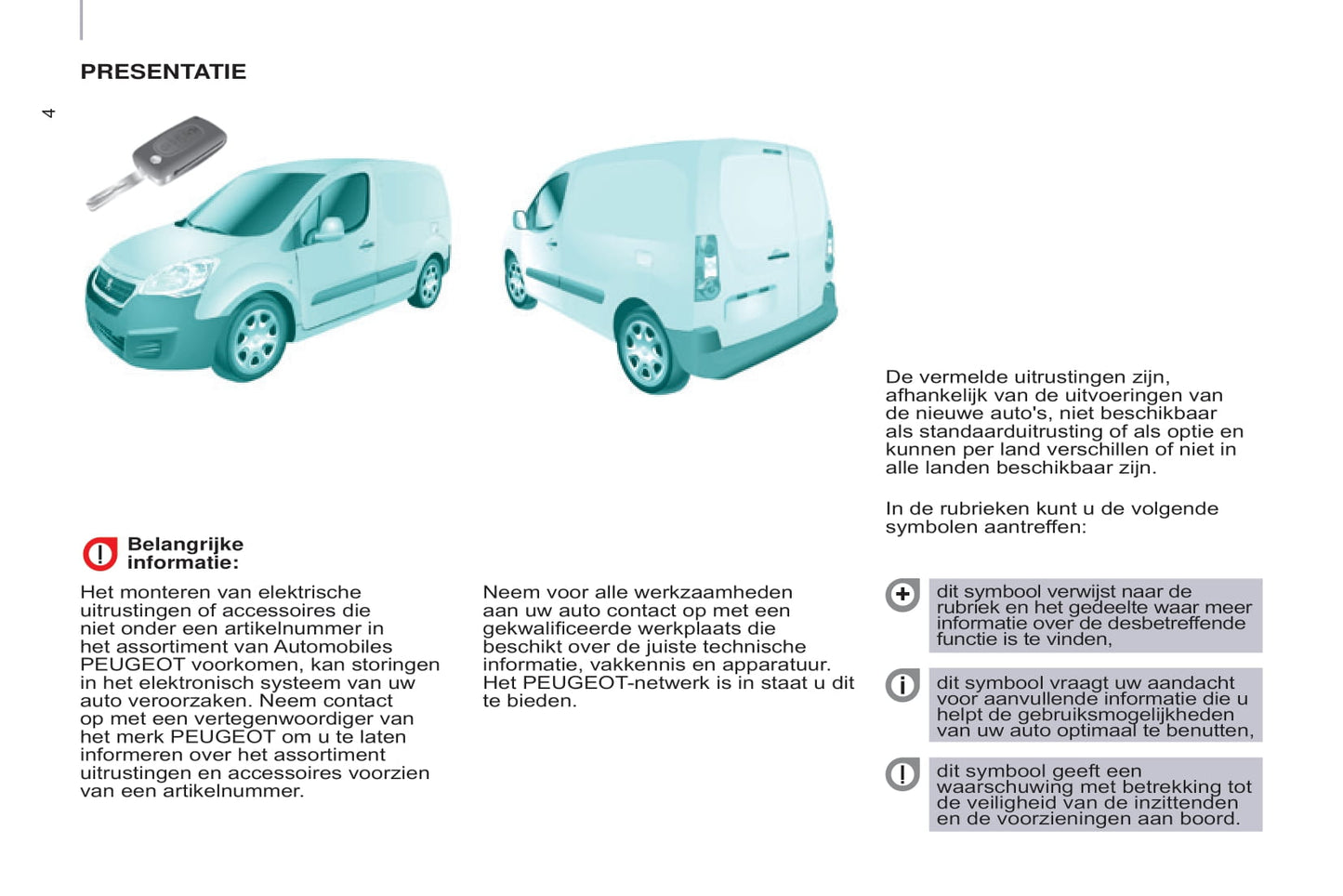 2015-2017 Peugeot Partner Electric Bedienungsanleitung | Niederländisch