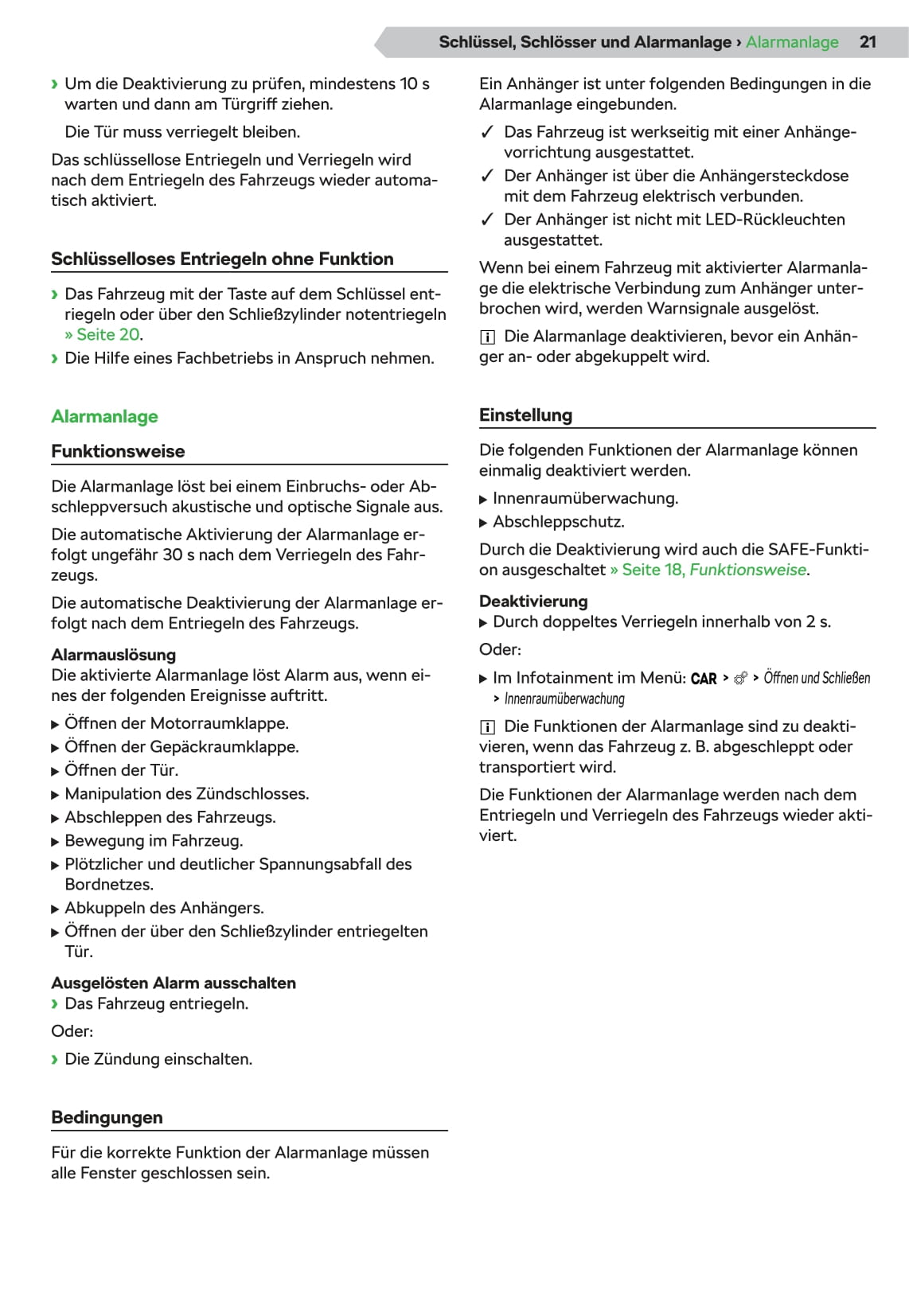 2019-2023 Skoda Scala Bedienungsanleitung | Deutsch