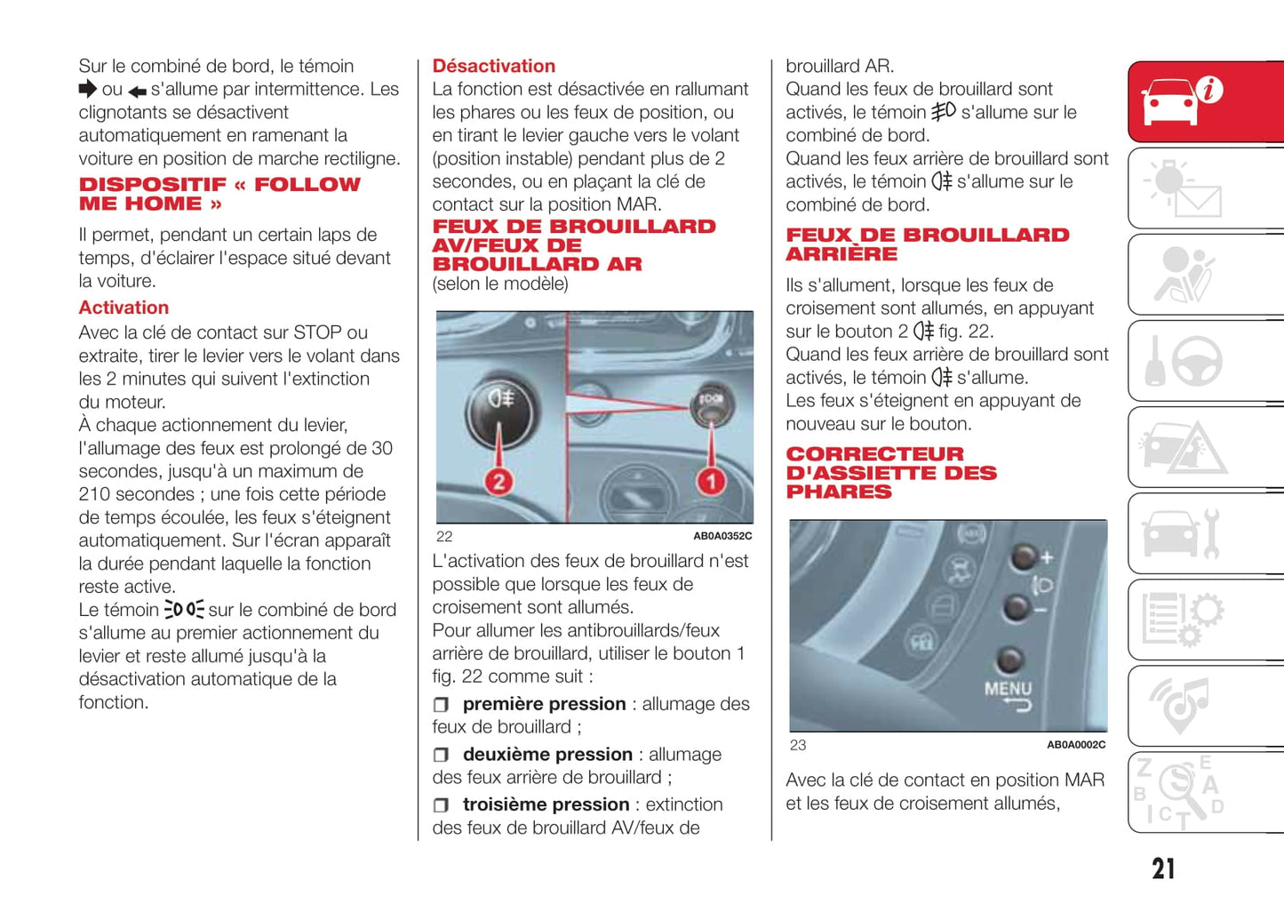 2016-2022 Abarth 595 Gebruikershandleiding | Frans