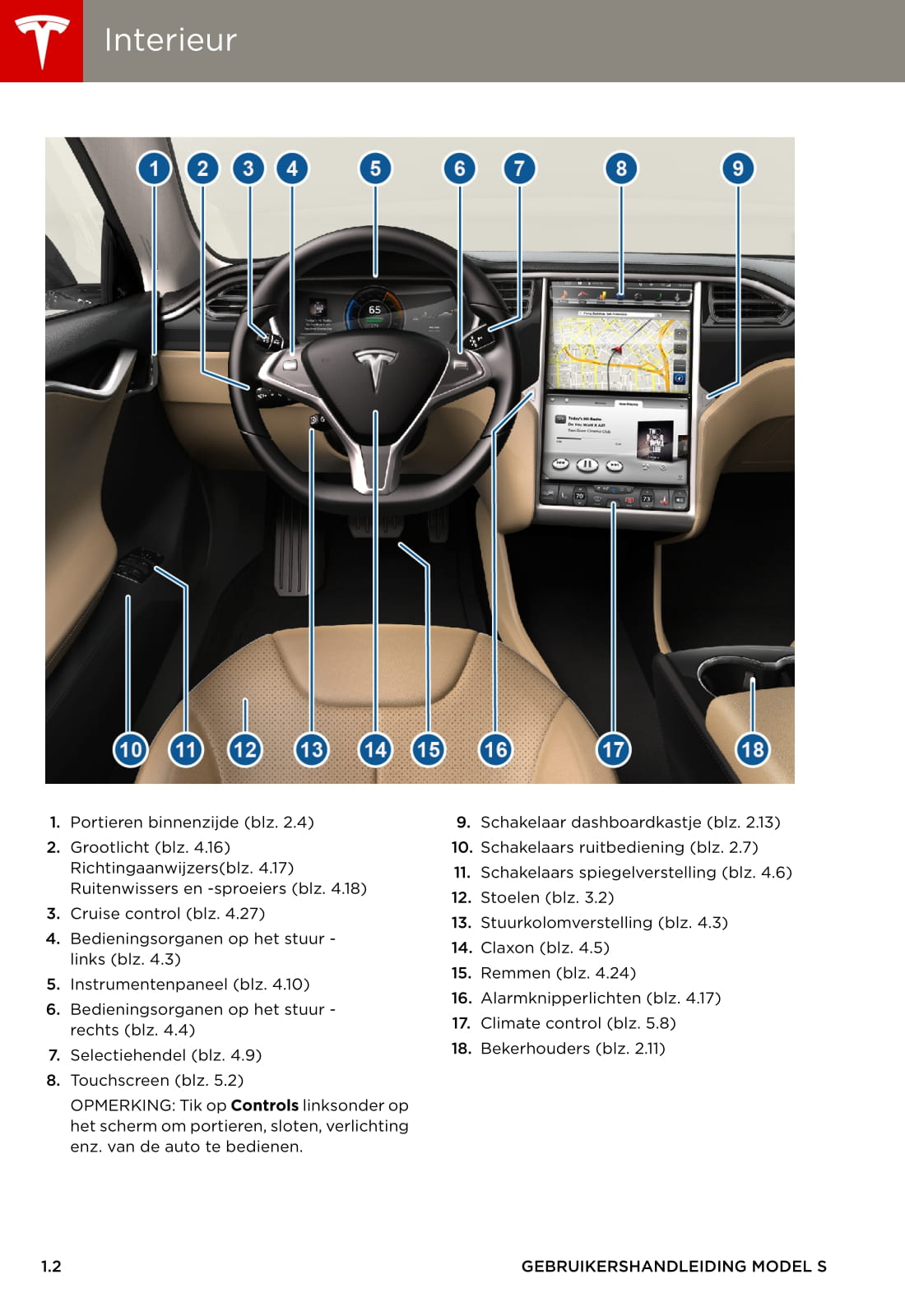 2013-2016 Tesla Model S Bedienungsanleitung | Niederländisch