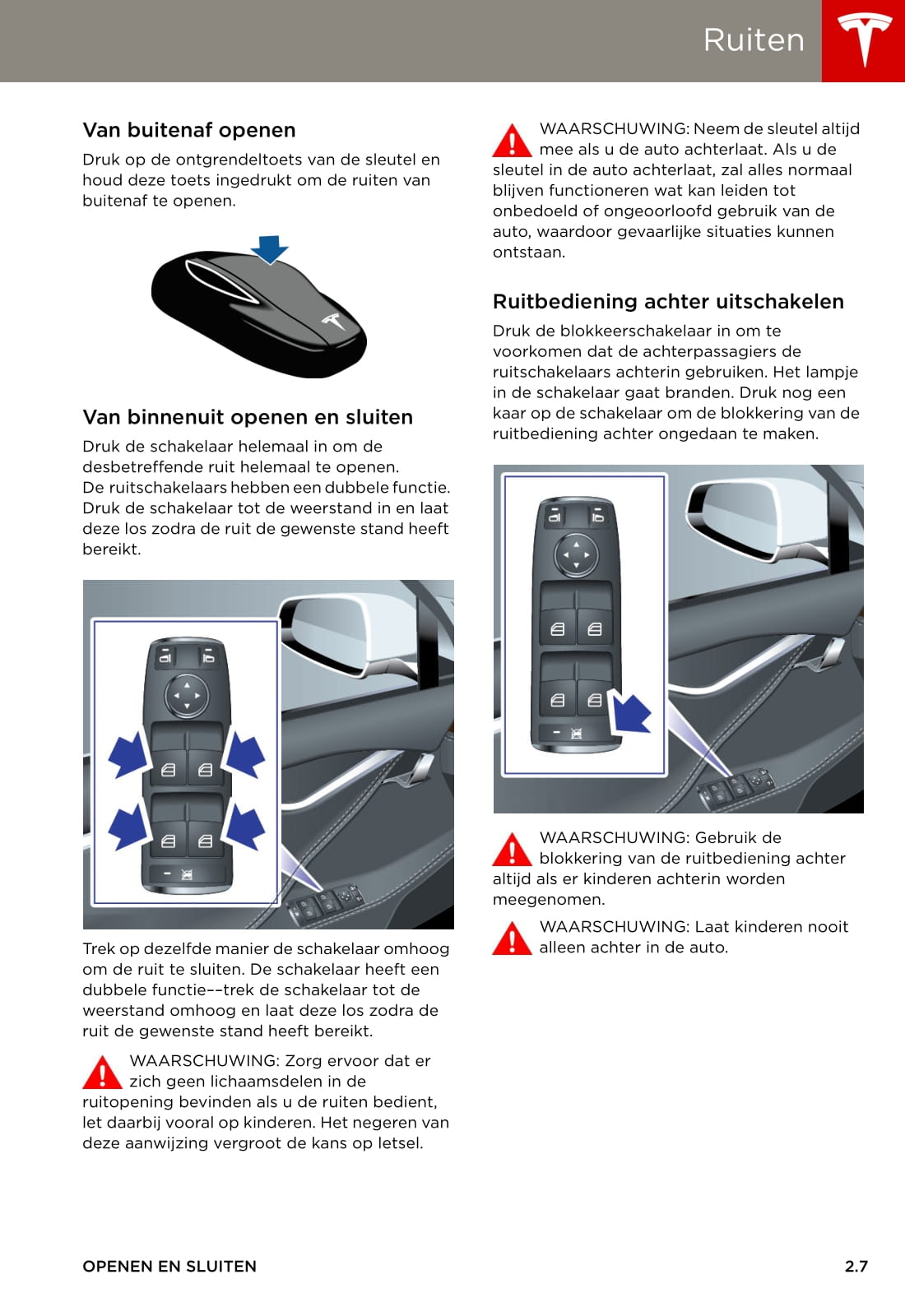 2013-2016 Tesla Model S Bedienungsanleitung | Niederländisch