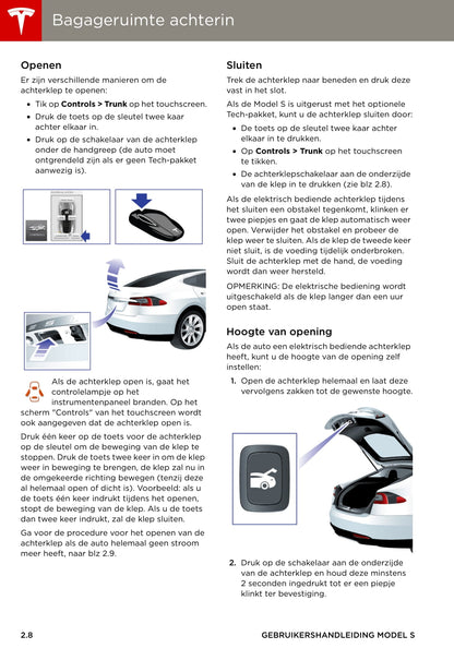 2013-2016 Tesla Model S Bedienungsanleitung | Niederländisch