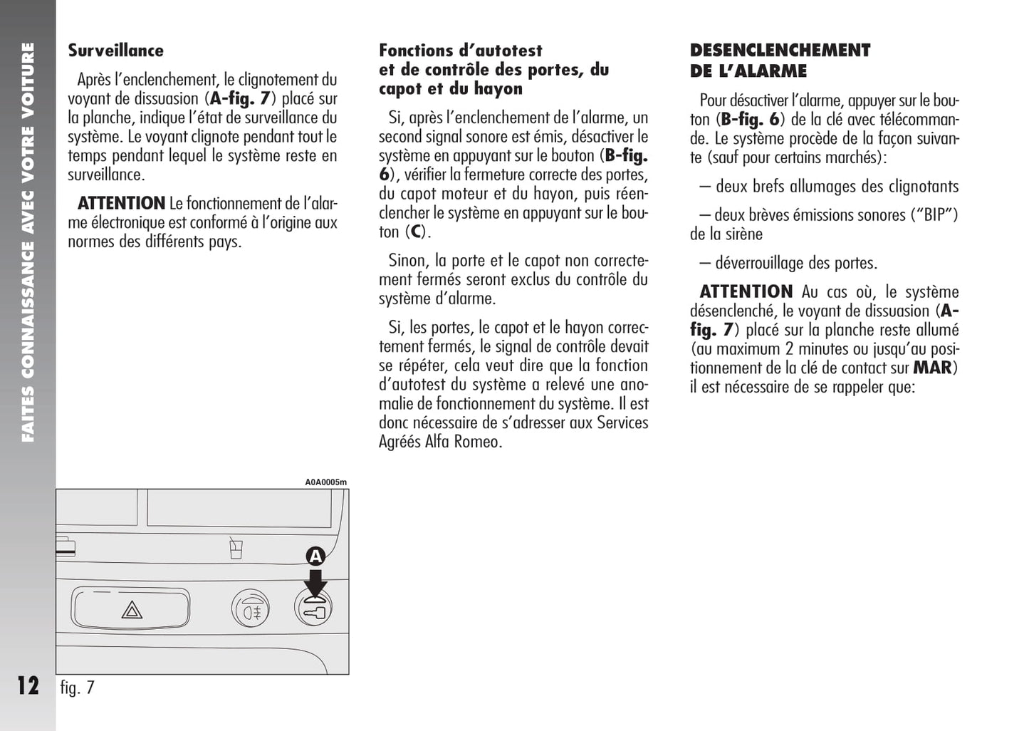 2007-2010 Alfa Romeo 147 Owner's Manual | French