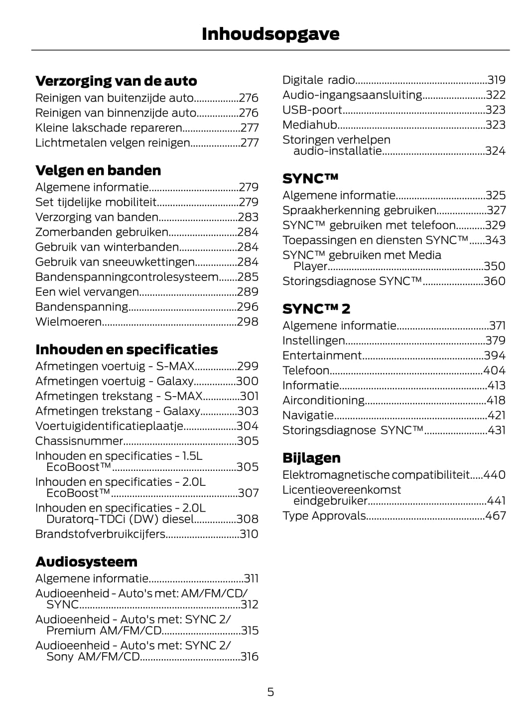 2015-2016 Ford Galaxy / S-Max Gebruikershandleiding | Nederlands