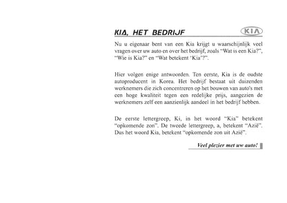 2004-2005 Kia Picanto Gebruikershandleiding | Nederlands