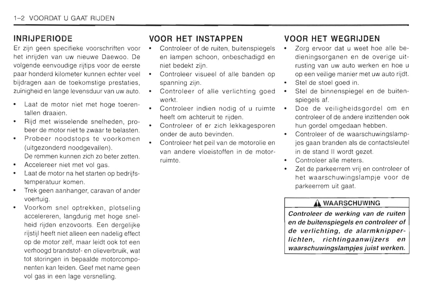 2001-2005 Daewoo Matiz Owner's Manual | Dutch