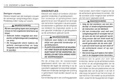 2001-2005 Daewoo Matiz Owner's Manual | Dutch