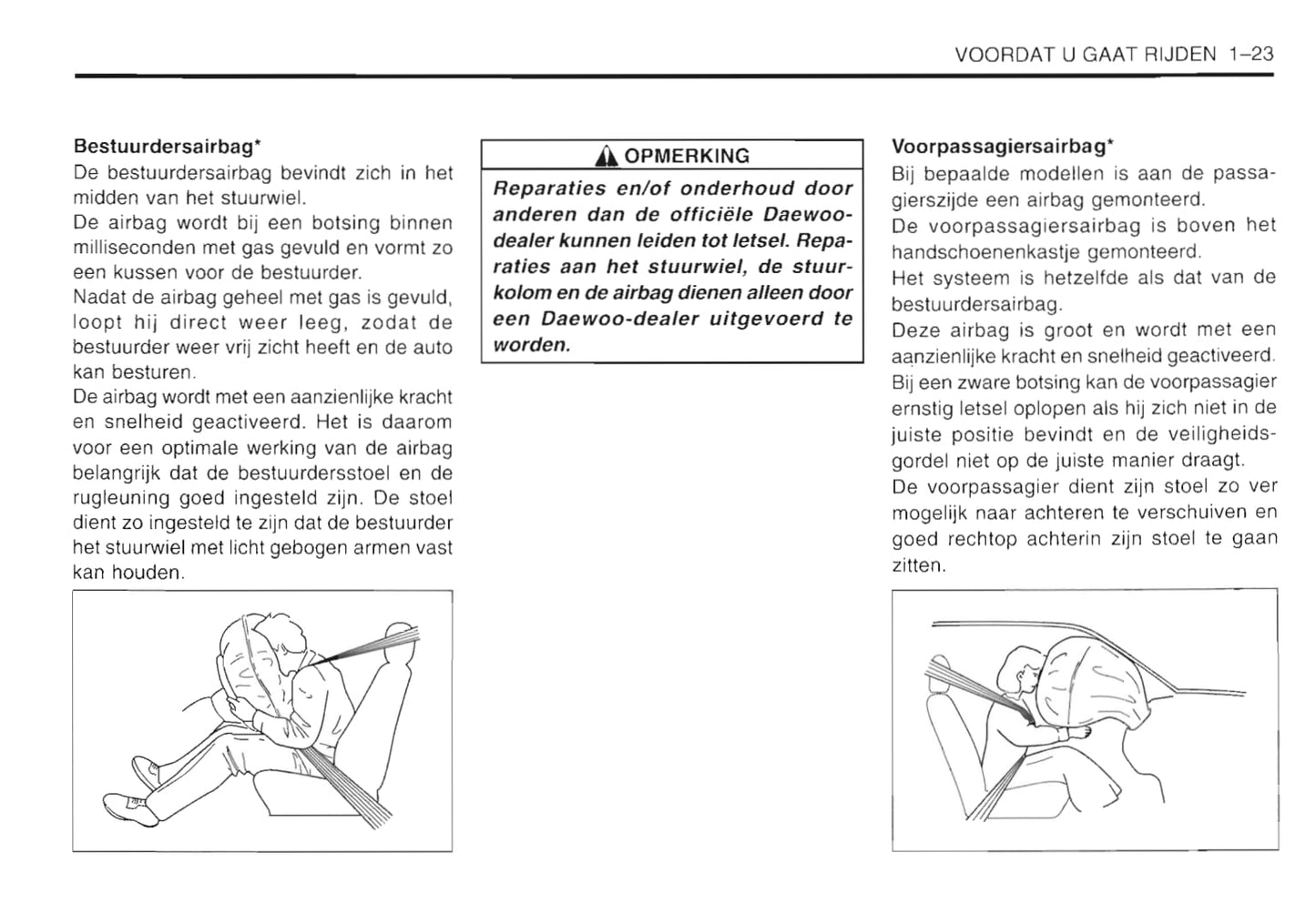 2001-2005 Daewoo Matiz Owner's Manual | Dutch