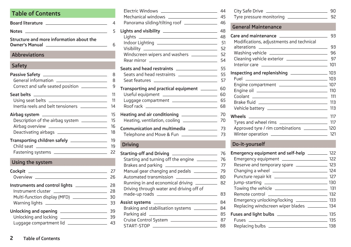 2014-2015 Skoda Citigo Owner's Manual | English