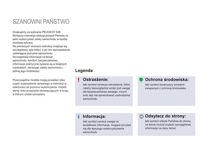 2012-2014 Peugeot 508 Bedienungsanleitung | Polnisch