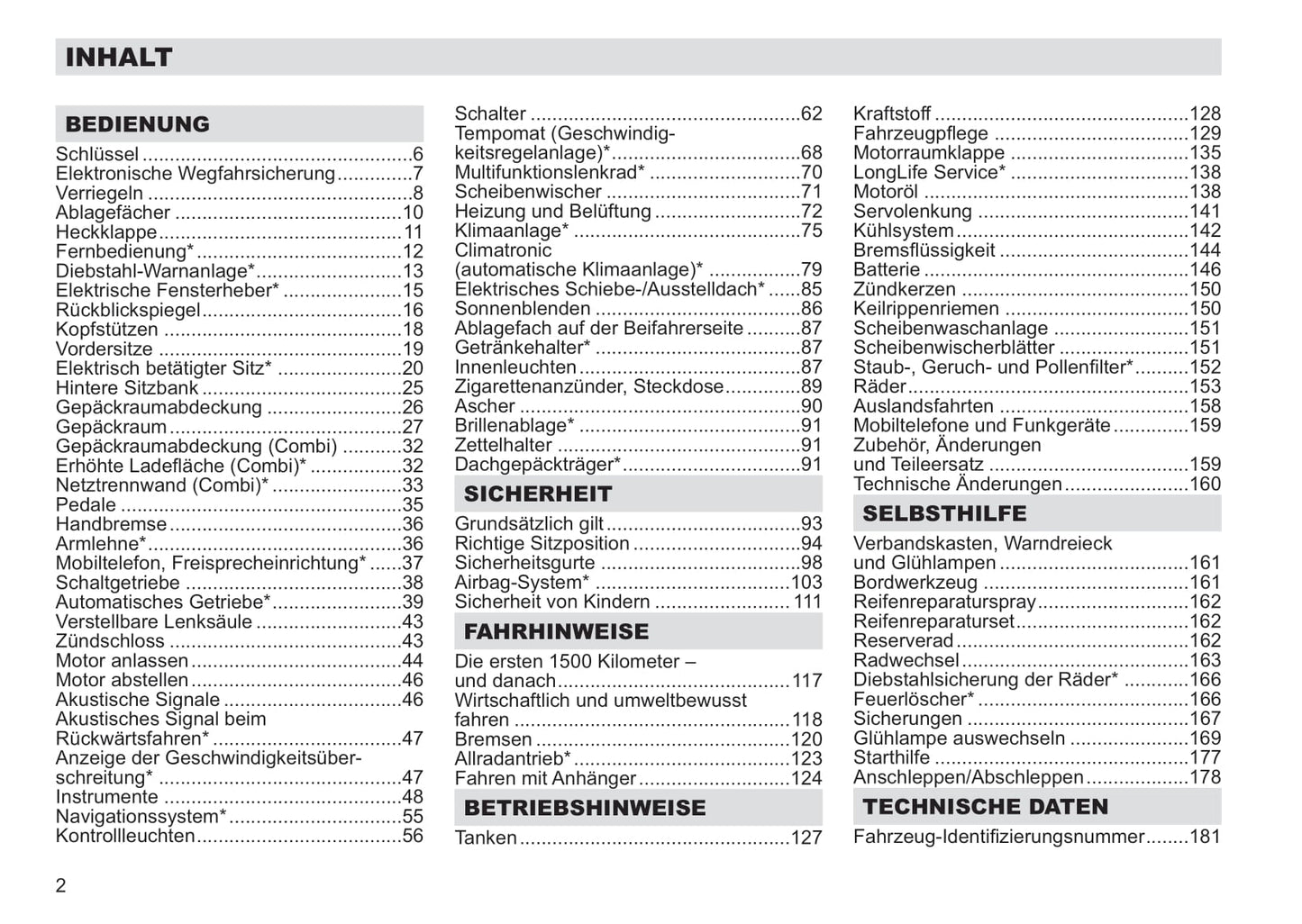 2004-2007 Skoda Octavia/Octavia Tour I Owner's Manual | German