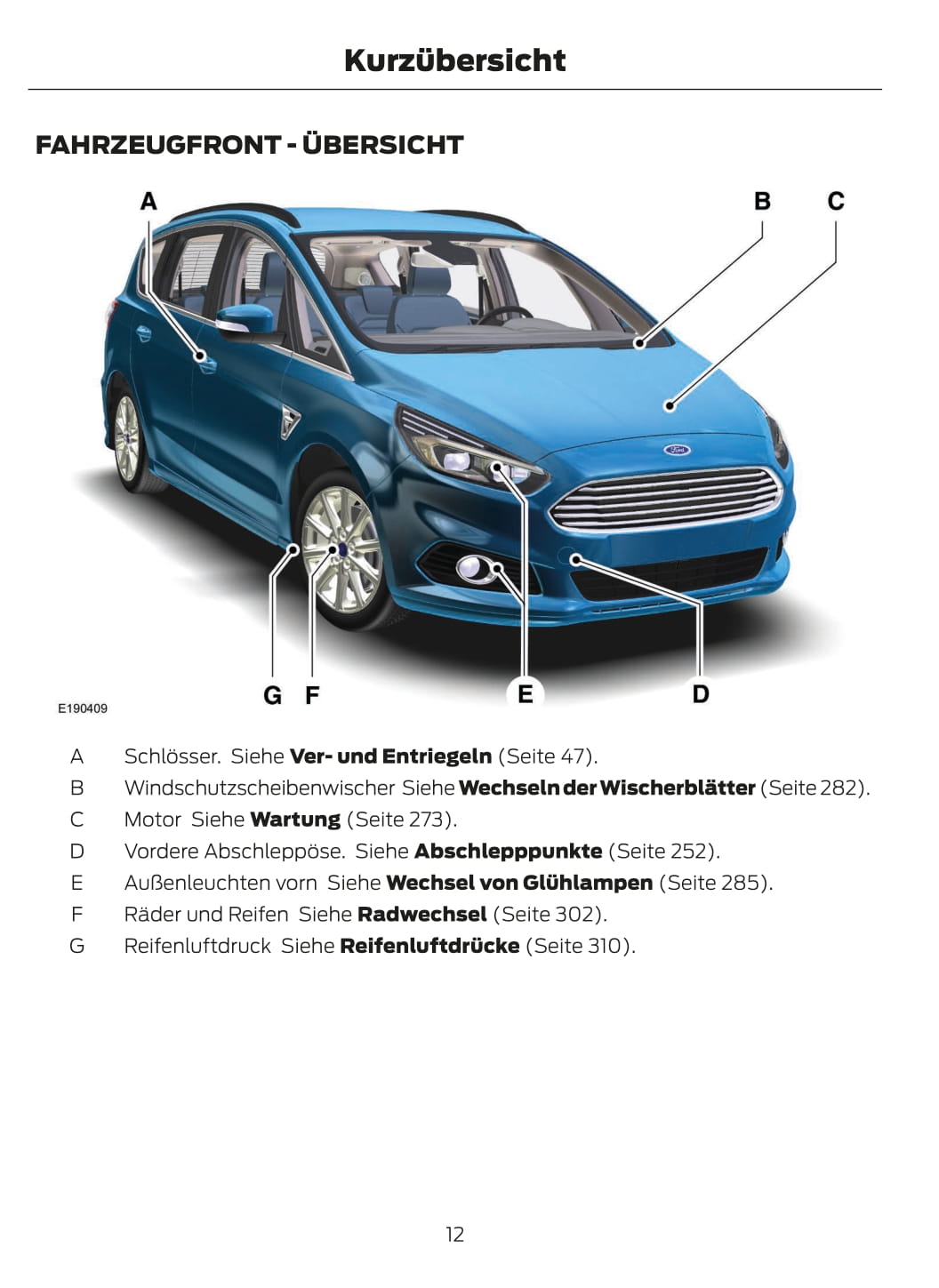 2015-2016 Ford Galaxy/S-Max Owner's Manual | German