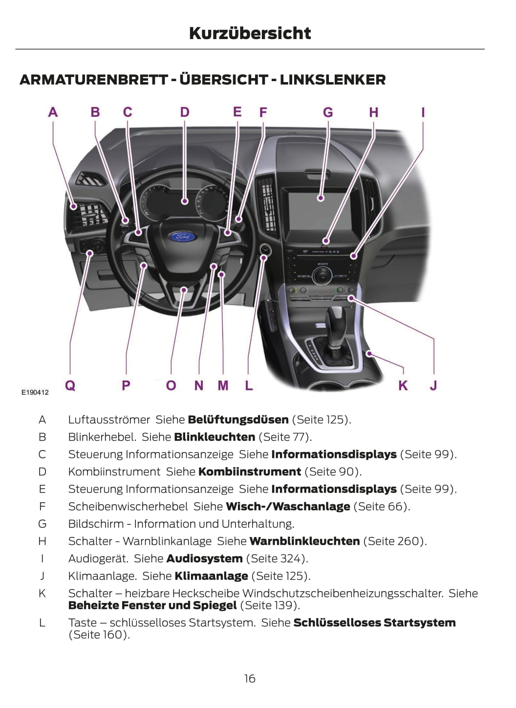 2015-2016 Ford Galaxy/S-Max Owner's Manual | German