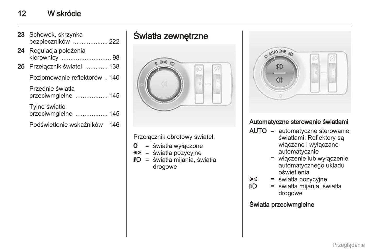 2012 Opel Astra Bedienungsanleitung | Polnisch