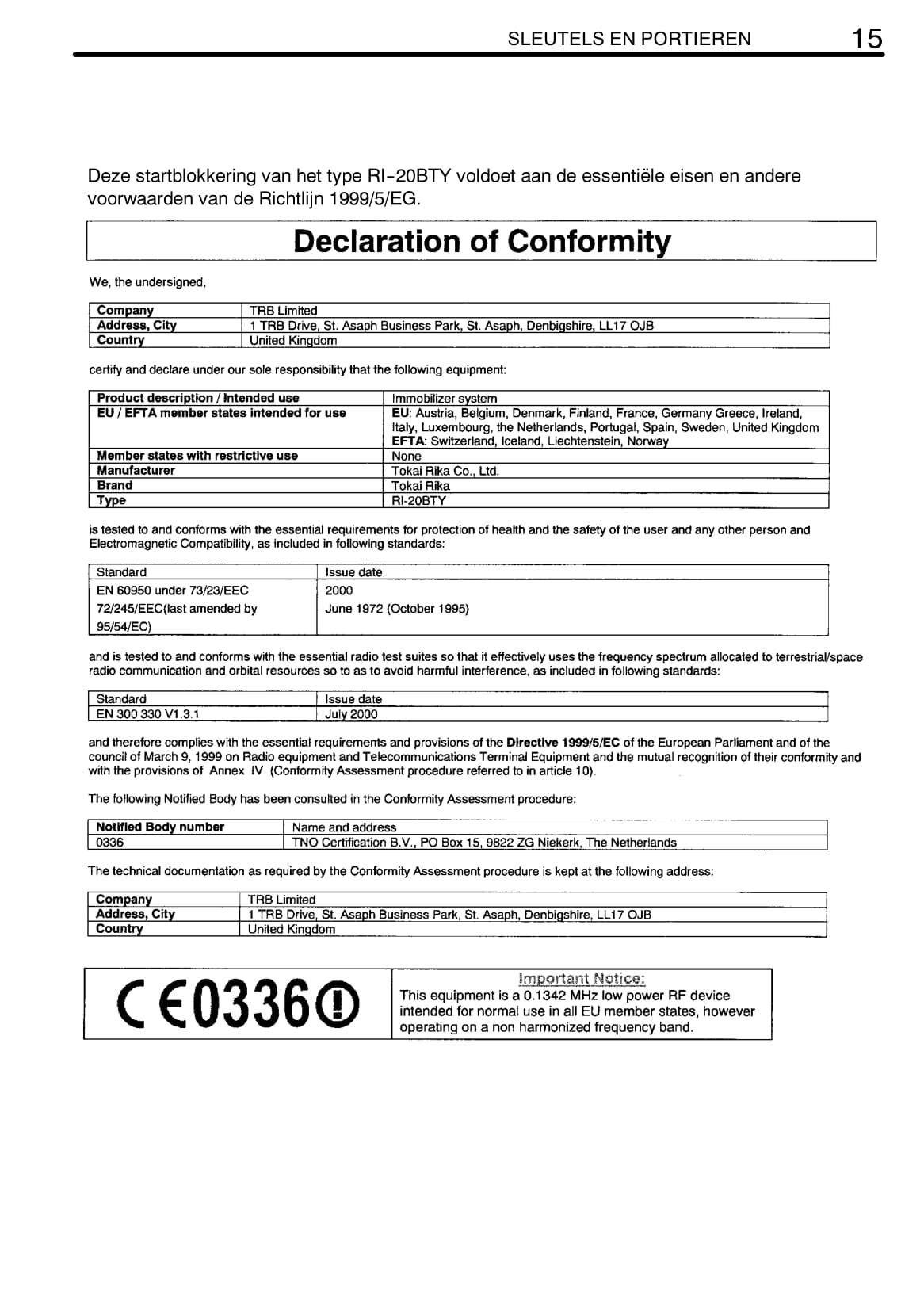 2003-2006 Toyota Avensis Manuel du propriétaire | Néerlandais