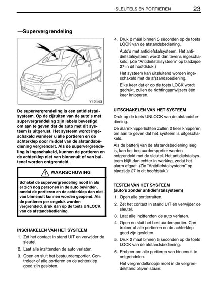 2003-2006 Toyota Avensis Manuel du propriétaire | Néerlandais